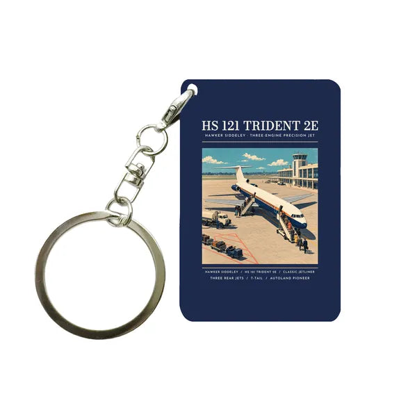 Hawker Siddeley HS 121 Trident 2E - Poster - Key Chain - Navy Blue