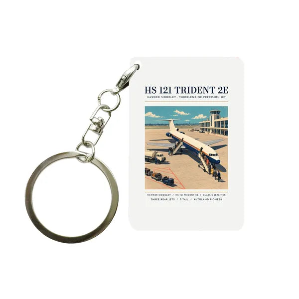 Hawker Siddeley HS 121 Trident 2E - Poster - Key Chain - White