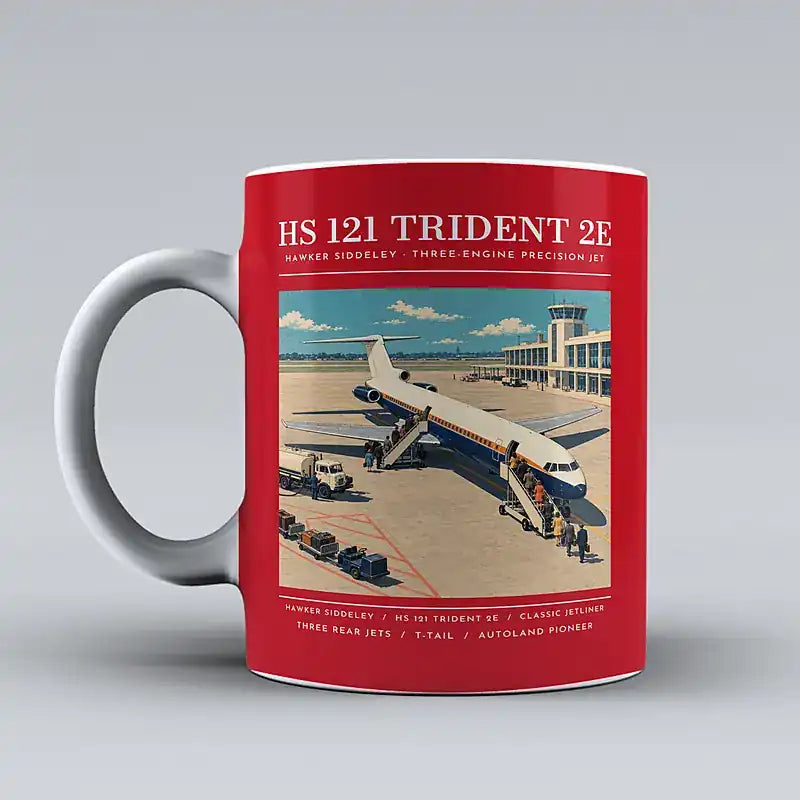 Hawker Siddeley HS 121 Trident 2E - Poster - Mug - Red