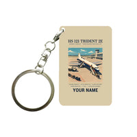 Thumbnail for Hawker Siddeley HS 121 Trident 2E - Poster + Name - Key Chain - Beige