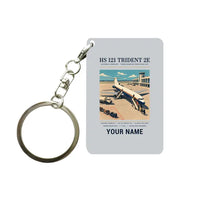 Thumbnail for Hawker Siddeley HS 121 Trident 2E - Poster + Name - Key Chain - Light Gray
