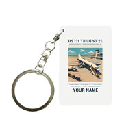 Thumbnail for Hawker Siddeley HS 121 Trident 2E - Poster + Name - Key Chain - White