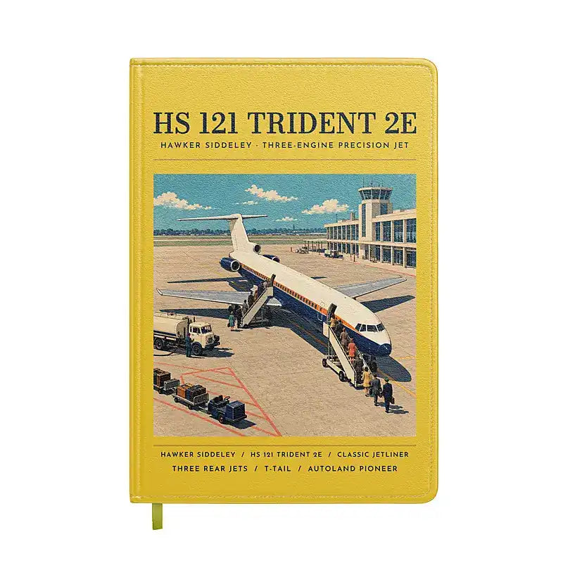 Hawker Siddeley HS 121 Trident 2E - Poster - Notebook - Yellow