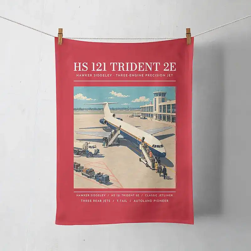 Hawker Siddeley HS 121 Trident 2E - Poster - Towel - Red