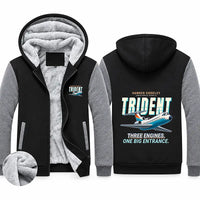 Thumbnail for Hawker Siddeley HS 121 Trident 2E Zipped Sweatshirts - Cartoon - Black & Gray