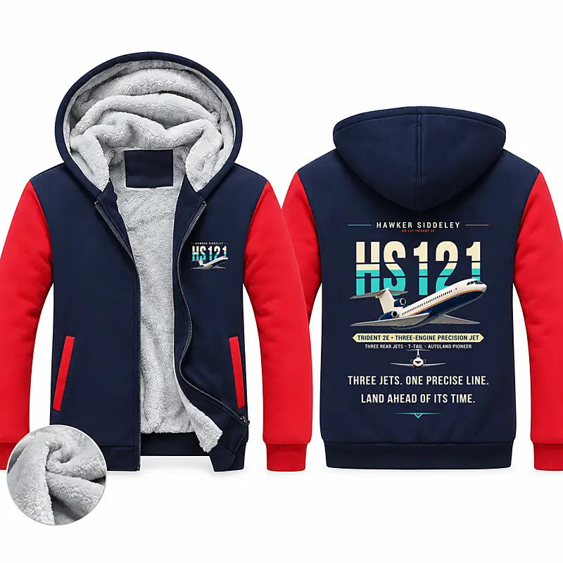 Hawker Siddeley HS 121 Trident 2E Zipped Sweatshirts - Original - Navy & Red