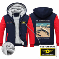 Thumbnail for Hawker Siddeley HS 121 Trident 2E Zipped Sweatshirts - Poster + Name - Navy & Red