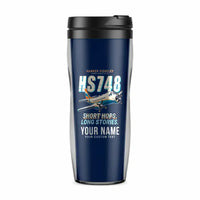 Thumbnail for Hawker Siddeley HS 748 Series 2A - Cartoon + Name - Plastic (No Holder) - Dark Blue