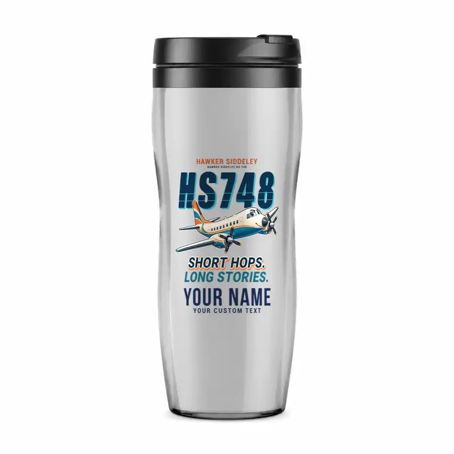 Hawker Siddeley HS 748 Series 2A - Cartoon + Name - Plastic (No Holder) - Light Gray