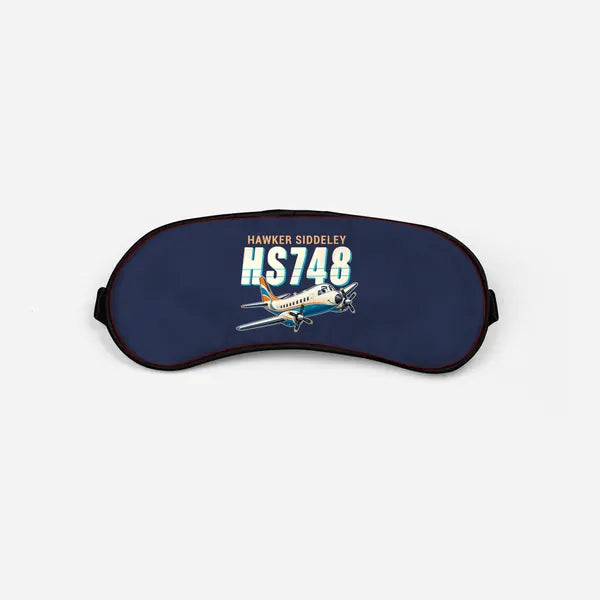 Hawker Siddeley HS 748 Series 2A - Cartoon - Sleep Mask - Navy Blue