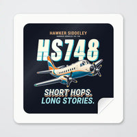 Thumbnail for Hawker Siddeley HS 748 Series 2A - Cartoon - Square Sticker - Peel