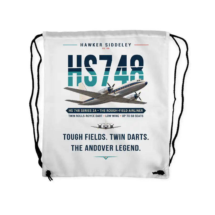Hawker Siddeley HS 748 Series 2A - Drawstring Bag - Original - White