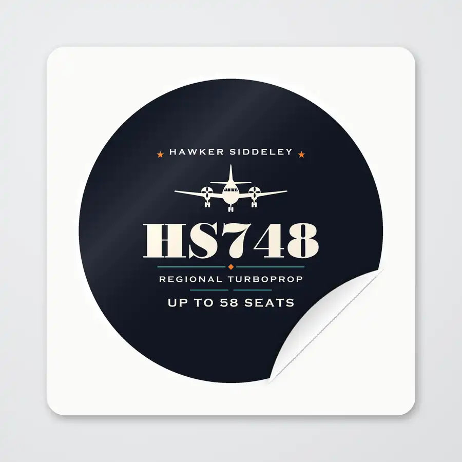 Hawker Siddeley HS 748 Series 2A - Heritage - Circle Sticker - Peel
