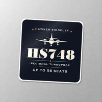 Thumbnail for Hawker Siddeley HS 748 Series 2A - Heritage - Square Sticker - Close-up