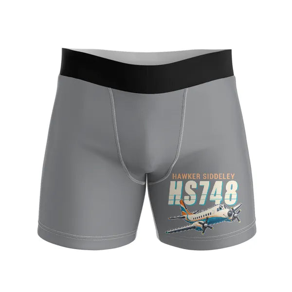 Hawker Siddeley HS 748 Series 2A - Men Boxers - Cartoon - Gray