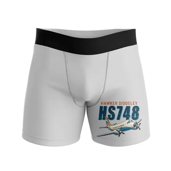 Hawker Siddeley HS 748 Series 2A - Men Boxers - Cartoon - Light Gray