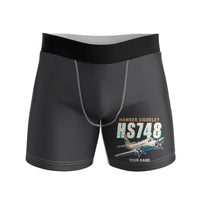 Thumbnail for Hawker Siddeley HS 748 Series 2A - Men Boxers - Cartoon + Name - Black