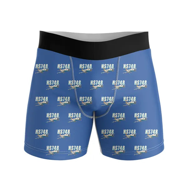 Hawker Siddeley HS 748 Series 2A - Men Boxers - Cartoon Pattern - Blue