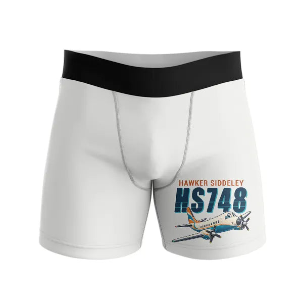 Hawker Siddeley HS 748 Series 2A - Men Boxers - Cartoon - White