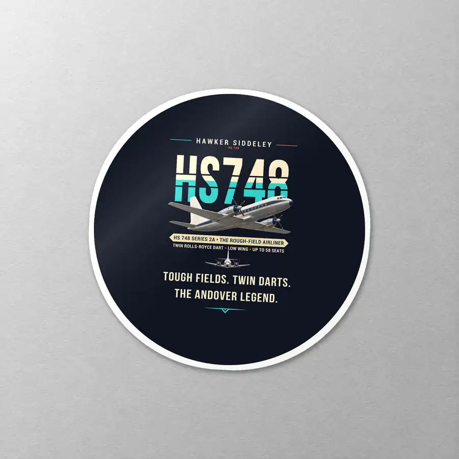 Hawker Siddeley HS 748 Series 2A - Original - Circle Sticker - Close-up