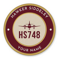 Thumbnail for Hawker Siddeley HS 748 Series 2A Patches - Circle + Name - Burgundy Cream