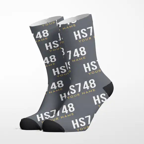 Hawker Siddeley HS 748 Series 2A - Socks - Grey + Name