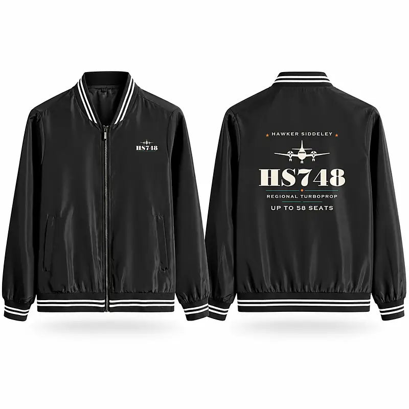 Hawker Siddeley HS 748 Series 2A Stylish Jackets - Baseball Collar - Heritage - Black