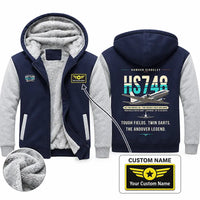 Thumbnail for Hawker Siddeley HS 748 Series 2A Zipped Sweatshirts - Original + Name - Navy & Gray