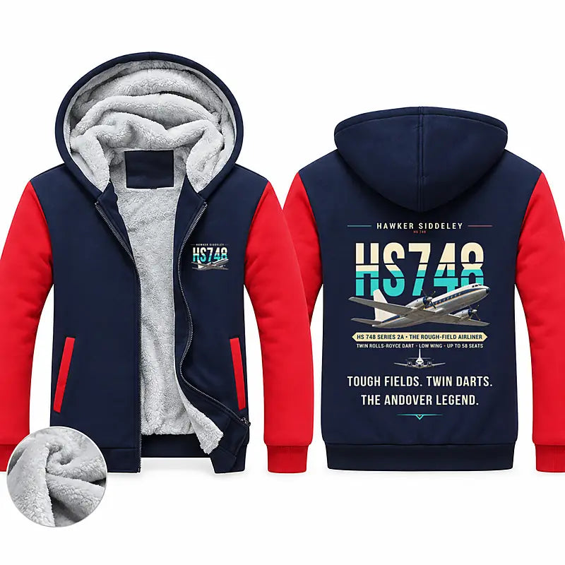 Hawker Siddeley HS 748 Series 2A Zipped Sweatshirts - Original - Navy & Red