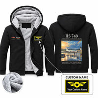 Thumbnail for Hawker Siddeley HS 748 Series 2A Zipped Sweatshirts - Poster + Name - Black