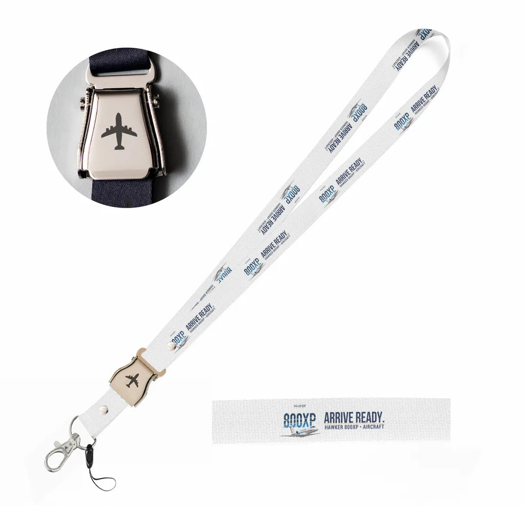 Hawker 800XP seat belt lanyard - white