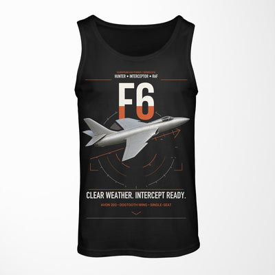 Hawker Hunter F6 design on black tank top
