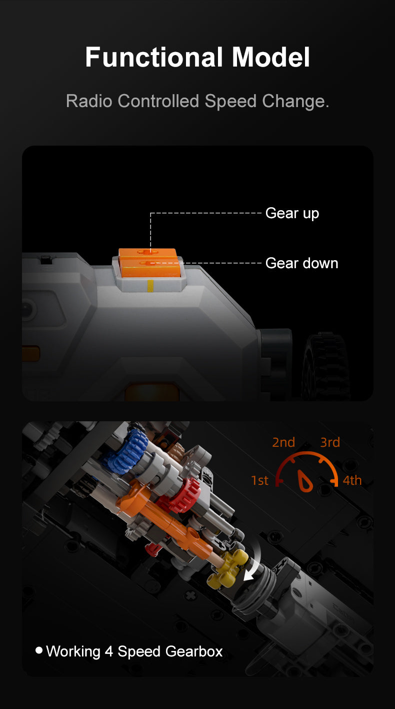 3187Pcs1:8 scale sports car For RC Building Blocks Car Model