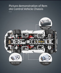 Thumbnail for 1696Pcs White Super Racing For RC Building Blocks Car Model
