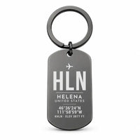 Thumbnail for Helena Regional Airport HLN - Key Chain - Original Design - Black