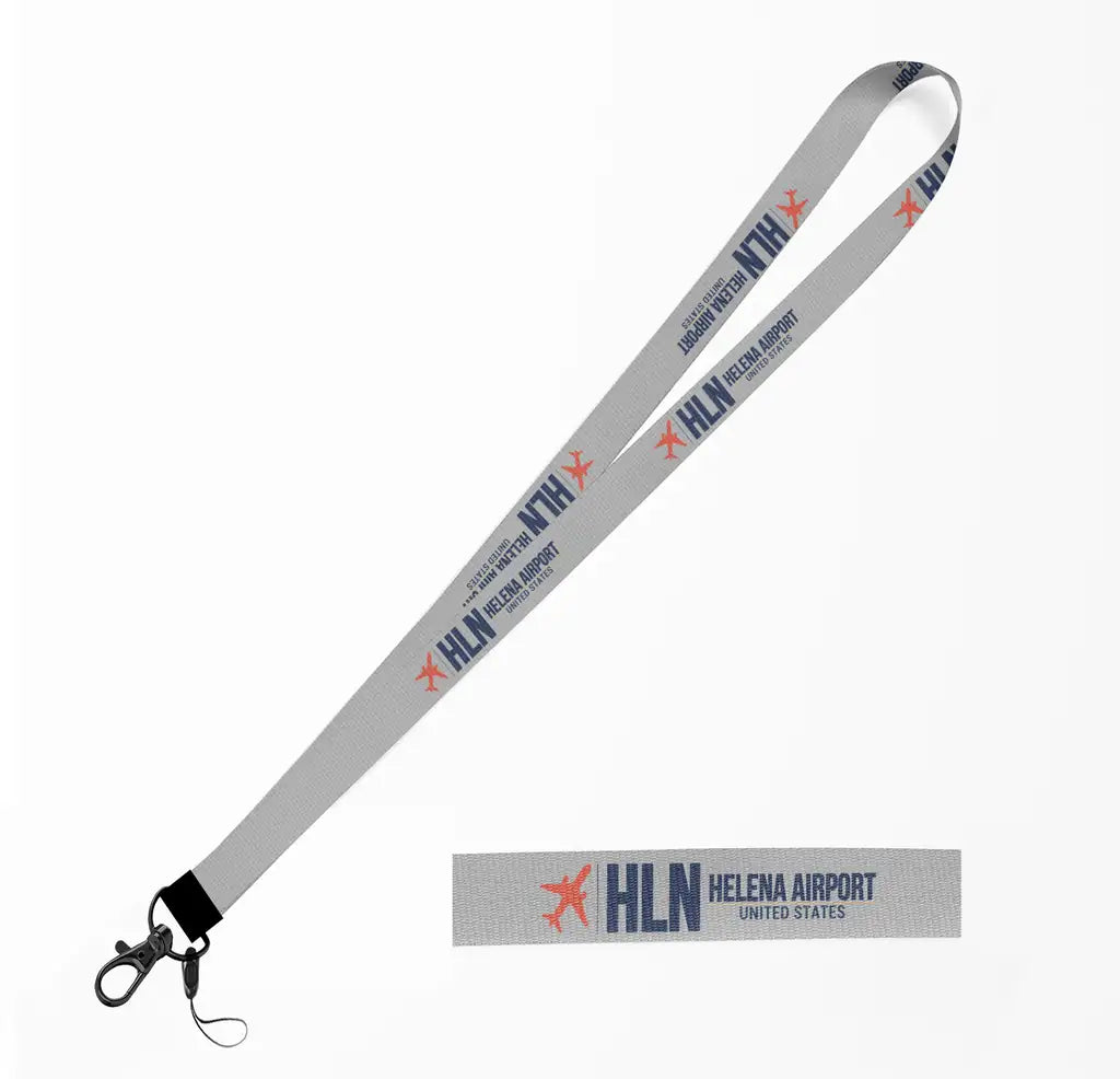 Helena Regional Airport (HLN) lanyard - light gray