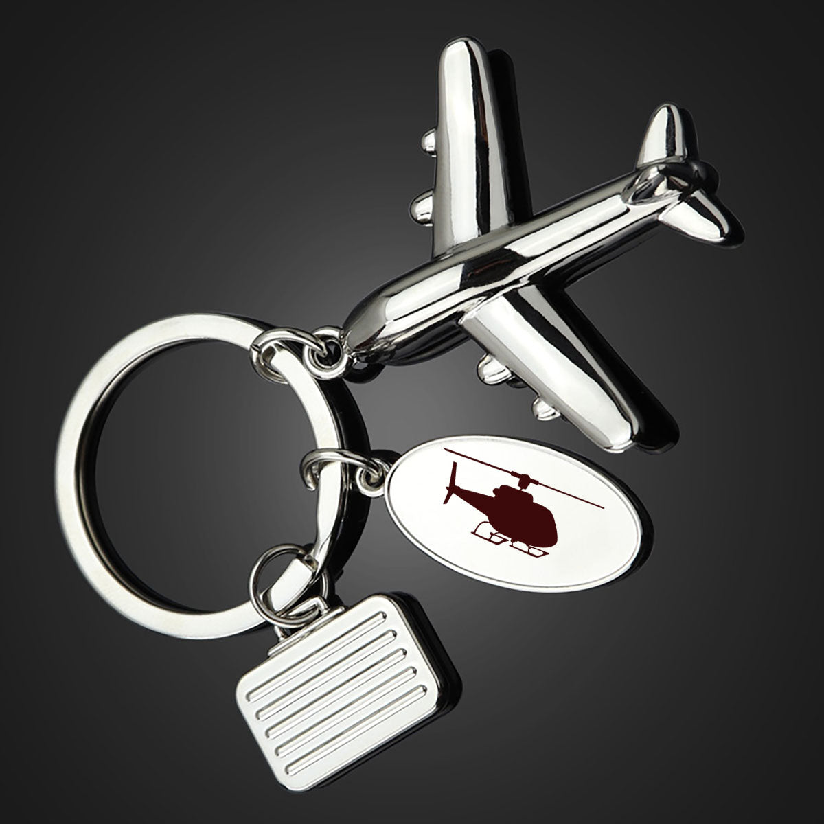 Helicopter Designed Suitcase Airplane Key Chains