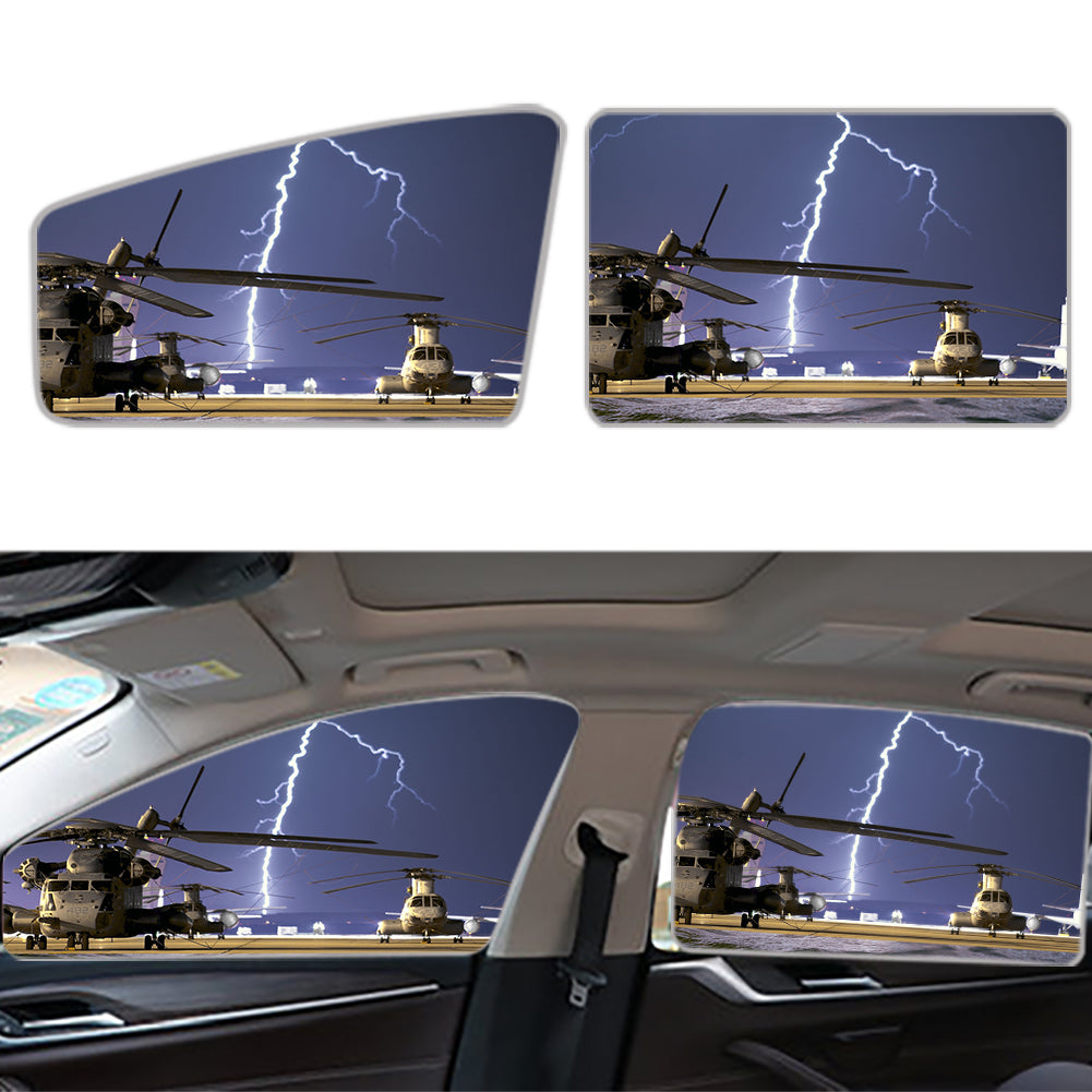 Helicopter & Lighting Strike Designed Car Sun Shade (Side window)