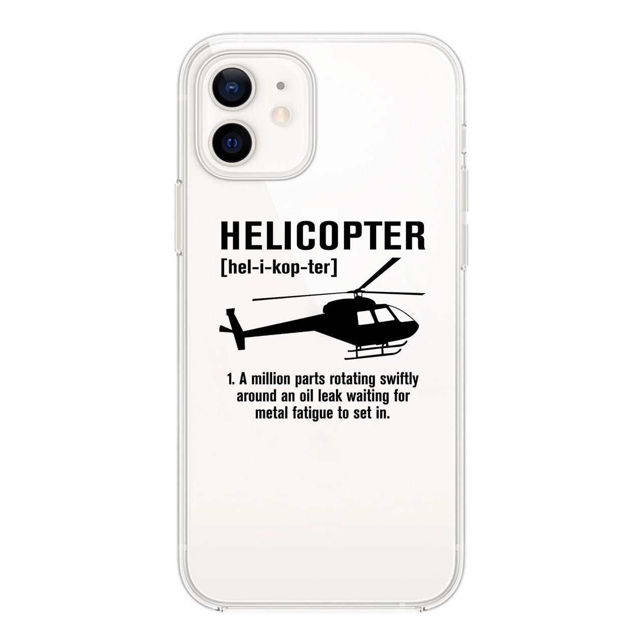 Helicopter [Noun] Designed Transparent Silicone iPhone Cases
