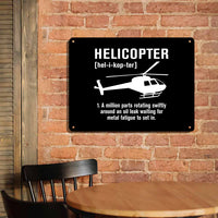 Thumbnail for Helicopter [Noun] Printed Metal Sign
