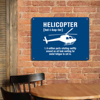Thumbnail for Helicopter [Noun] Printed Metal Sign