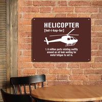 Thumbnail for Helicopter [Noun] Printed Metal Sign