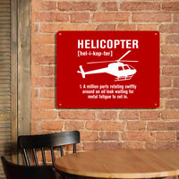 Thumbnail for Helicopter [Noun] Printed Metal Sign