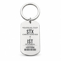 Thumbnail for Henry E. Rohlsen Airport STX — Christiansted - Key Chain - Customizable Boarding Pass - Silver