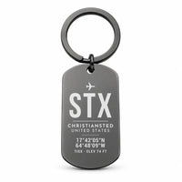 Thumbnail for Henry E. Rohlsen Airport STX — Christiansted - Key Chain - Original Design - Black
