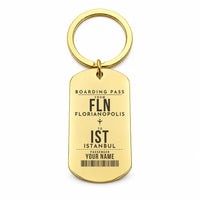 Thumbnail for Hercilio Luz International Airport FLN — Florianopolis - Key Chain - Customizable Boarding Pass - Gold