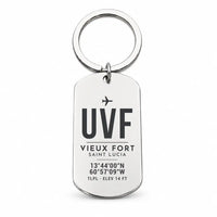 Thumbnail for Hewanorra International Airport UVF - Key Chain - Original Design - Silver