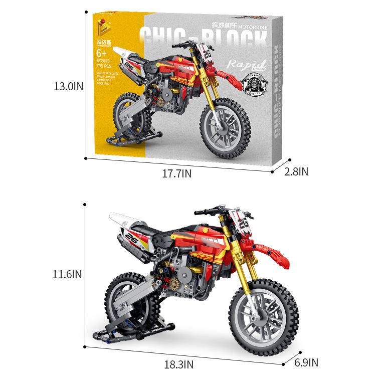 735Pcs Yamaha off-road For Building Model - view 6