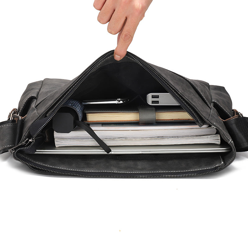 Retro Design Business Documents Shoulder Bag Flap Man's Bag Male Messenger Bags