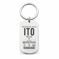 Thumbnail for Hilo International Airport ITO - Key Chain - Boarding Pass Style - Silver